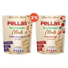 Glutensiz Müsli 2'li - Kırmızı Meyveli 270g + Karışık Kuruyemişli 270g
