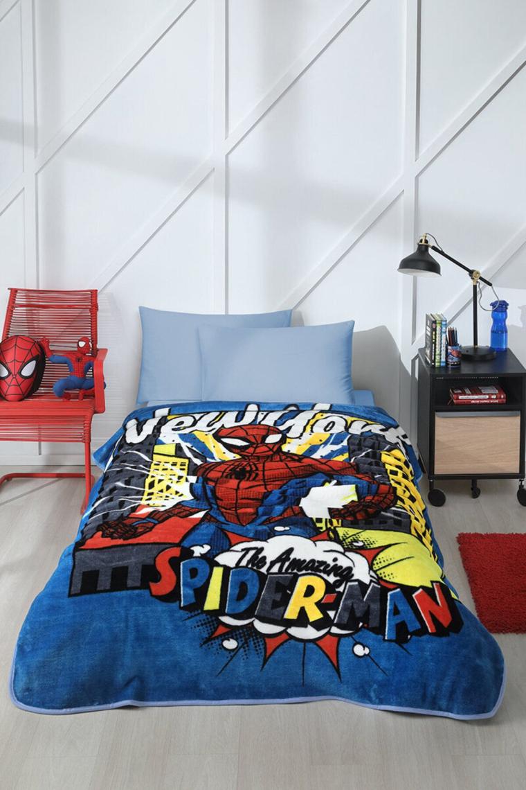 Spiderman New York Disney Lisanslı Tek Kişilik Çocuk Battaniyesi 155x215
