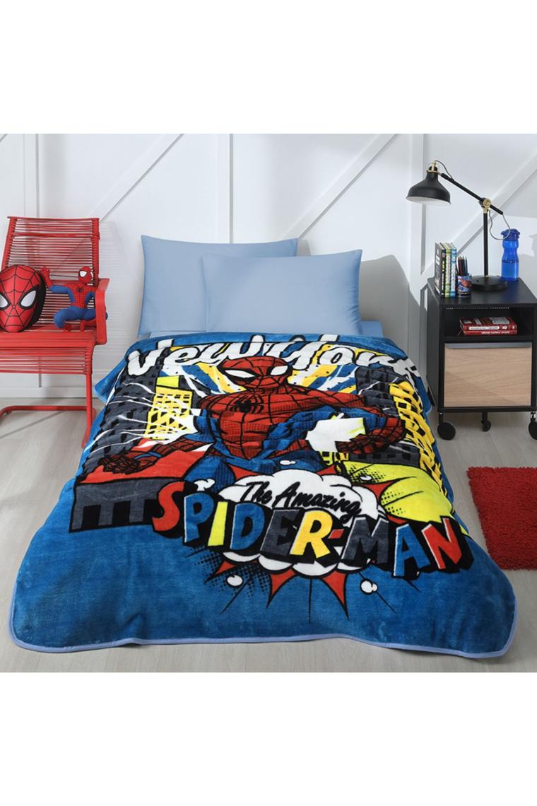 Spiderman New York Disney Lisanslı Tek Kişilik Çocuk Battaniyesi 155x215