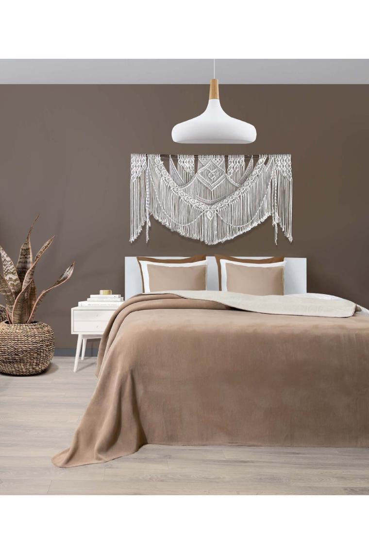 Twin Soft Pamuklu Çift Kişilik Battaniye Kahve Krem 200 x 220 5010A