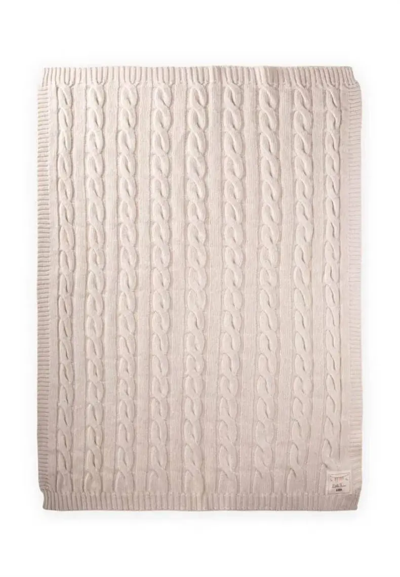 Cigit Saç Örgü Triko Battaniye 80X100 cm (+/-5 Cm) Taş