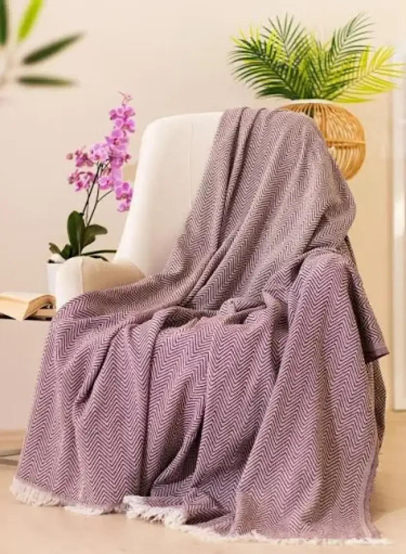 Tabu Home Dokuma Cozy Comfort Bordo Tv Örtüsü
