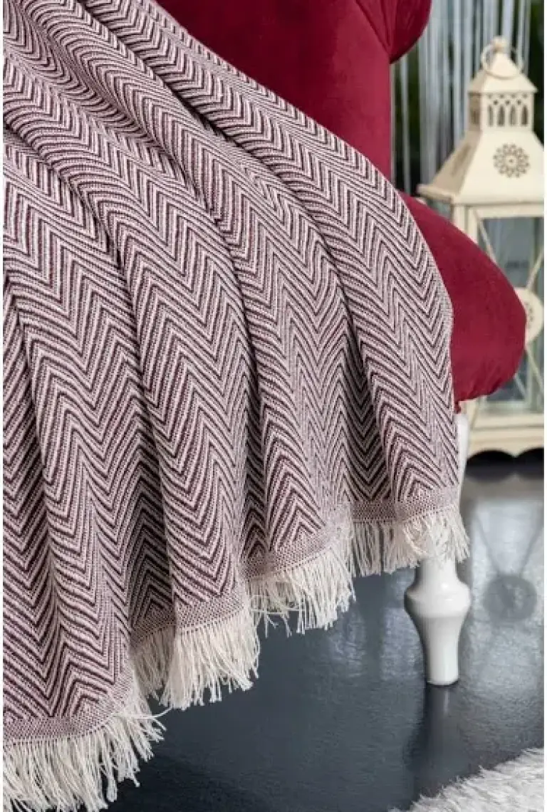 Tabu Home Dokuma Cozy Comfort Bordo Tv Örtüsü