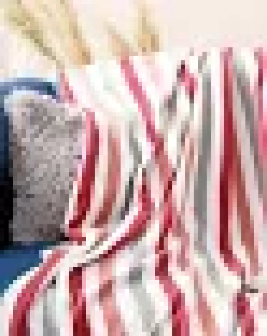 English Home Stripe Polar Tv Battaniye 120x170 cm Gül Kurusu