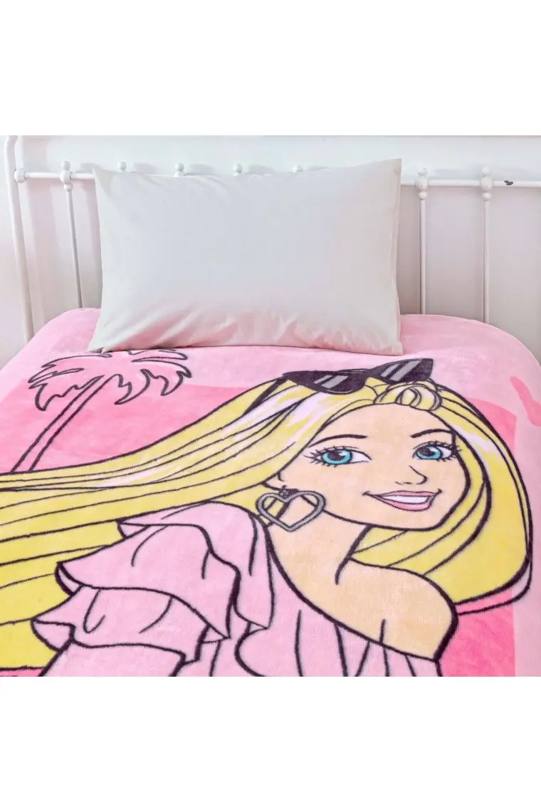 Taç Lisanslı Tek Kişilik Barbie Gırl Power Battaniye
