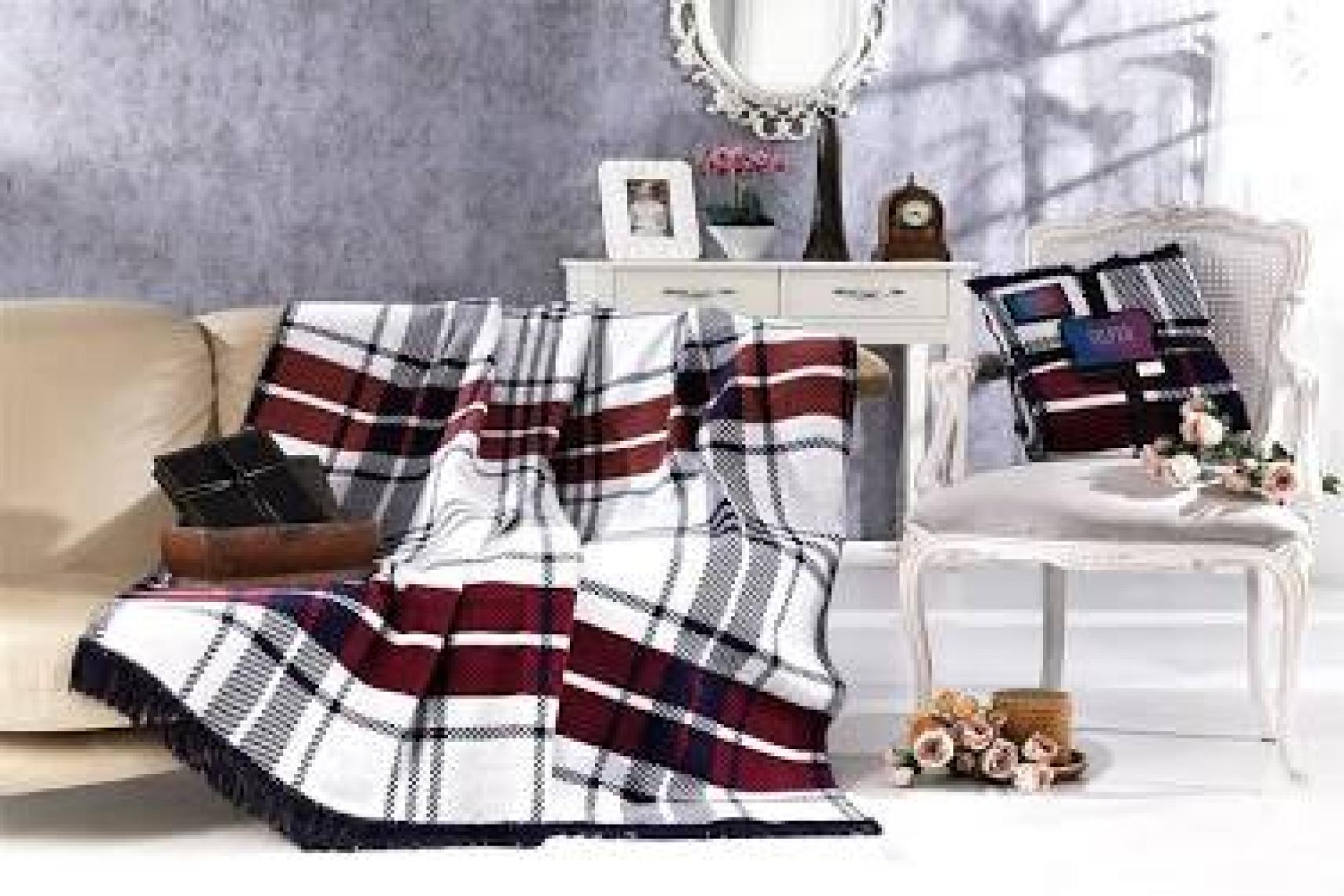 Aksu Silver Collection Çift Kişilik Pamuklu Battaniye Lou