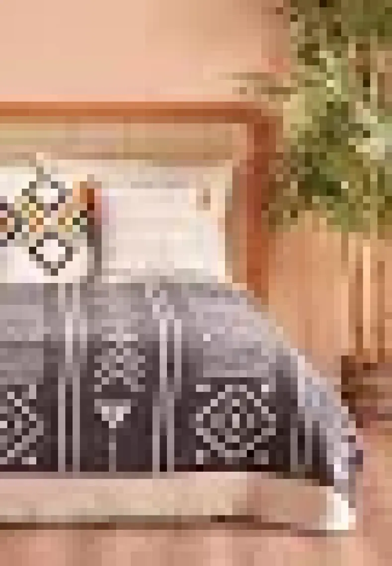 Bella Maison Anchal Pamuklu Tek Kişilik Battaniye Antrasit (150x200 cm)
