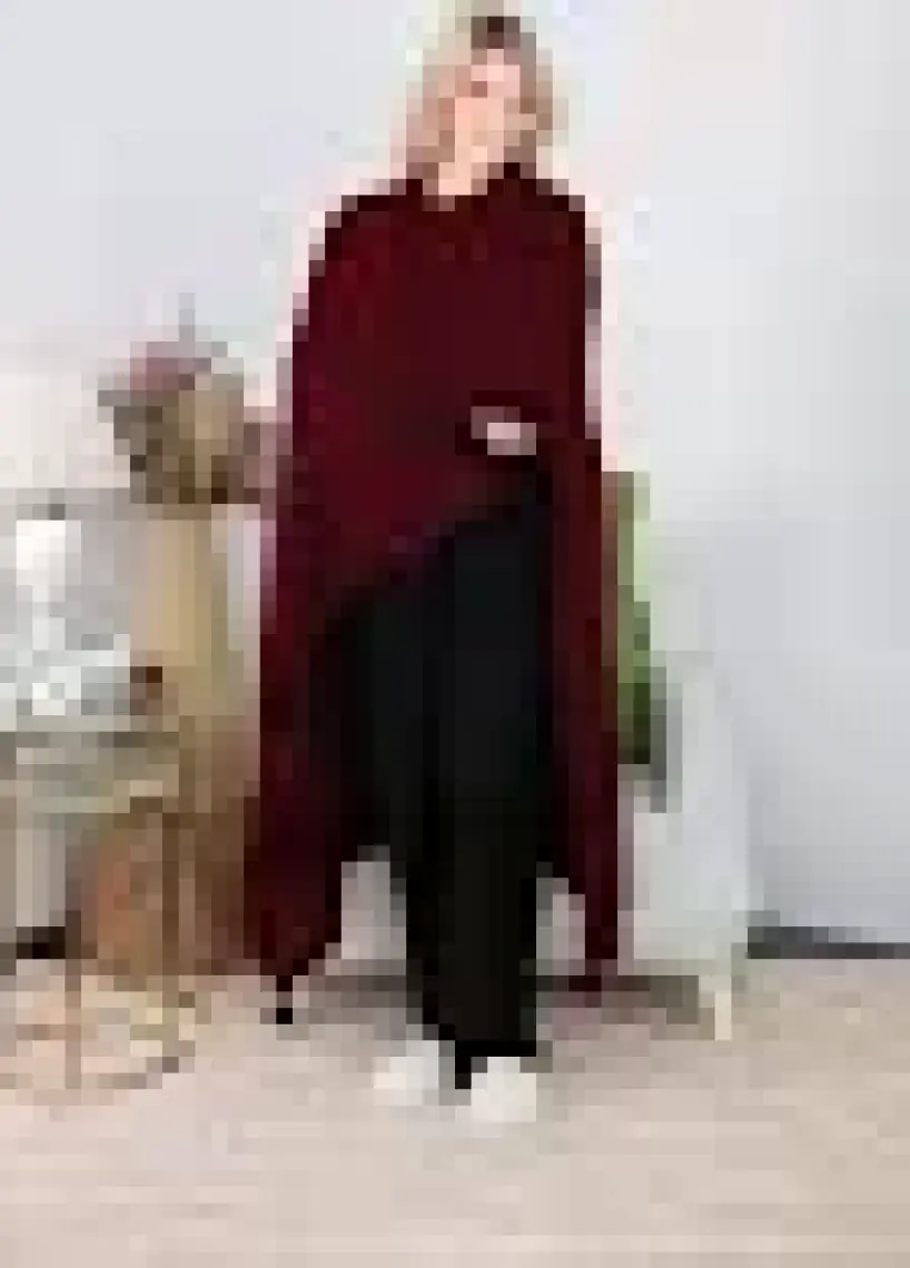 Biocotton Triko Ponponlu Örgü Tv Battaniyesi - Bordo