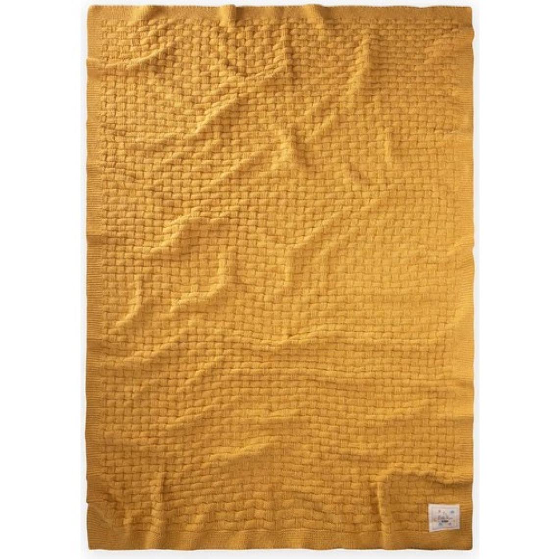 Cigit Roma Desen Triko Battaniye 80X100CM Hardal Sarı