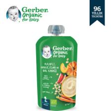 Gerber Organik Yulaflı Elma Havuç ve Balkabaklı Püre 110 gr