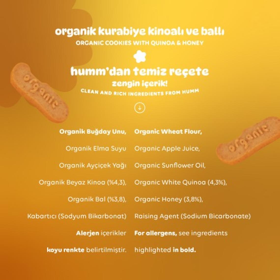 Humm Organic Organik Kinoalı Ballı Kurabiye 55 gr