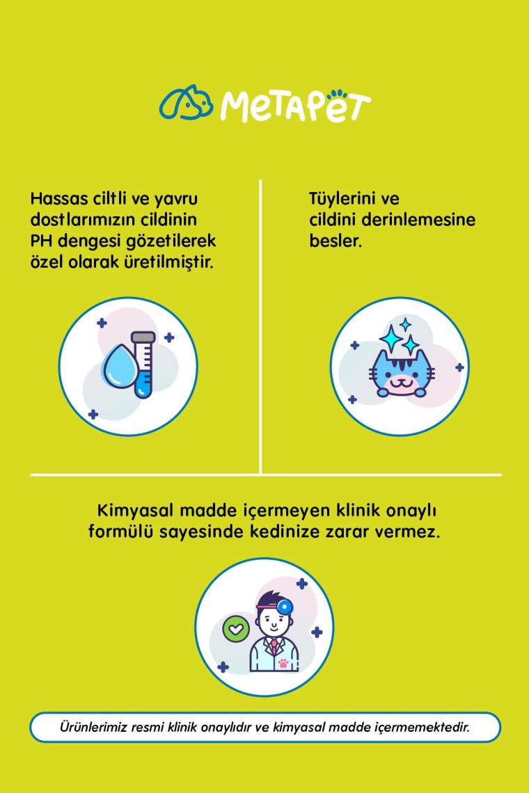 Hassas Ciltli Kediler Için Kuru Şampuan, Doğal Tüy Bakım Ürünü, Durulanmayan Susuz Köpük Yıkama