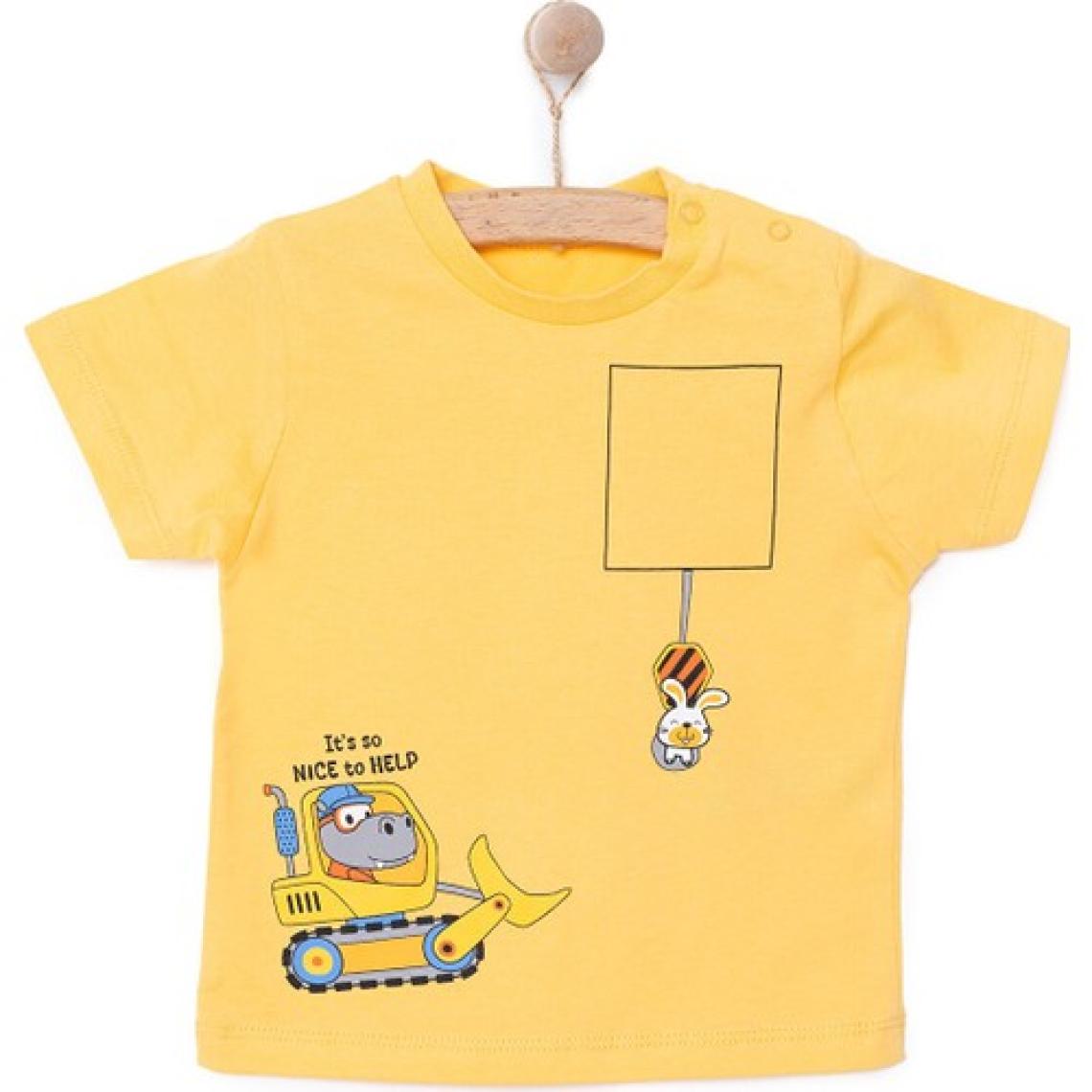 HelloBaby Basic Erkek Iş Makinesi Baskılı T-Shirt Erkek Bebek