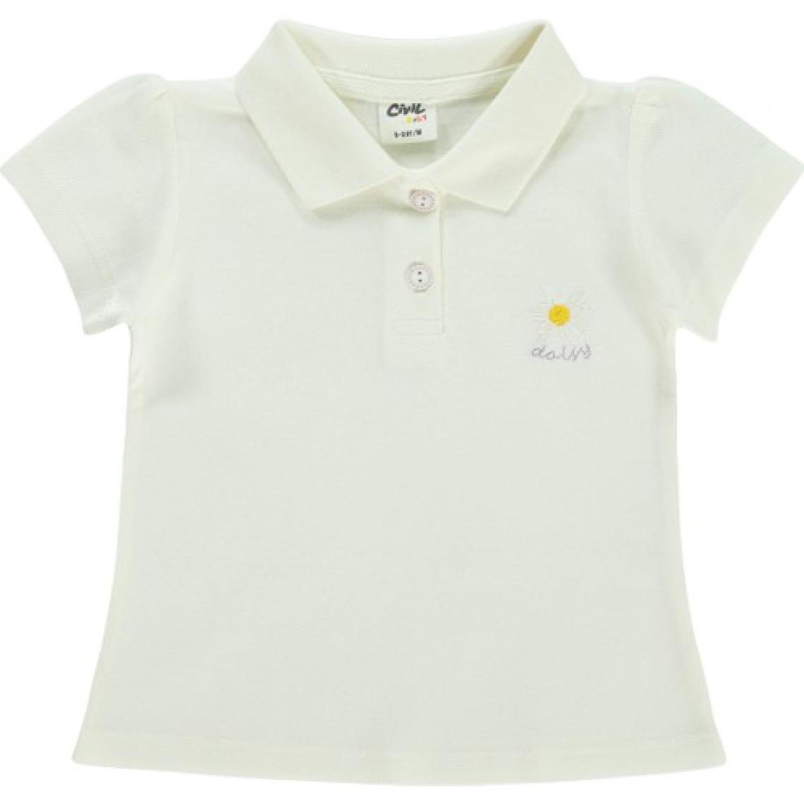 Civil Baby Kız Bebek Tişört 6-18 Ay Ekru