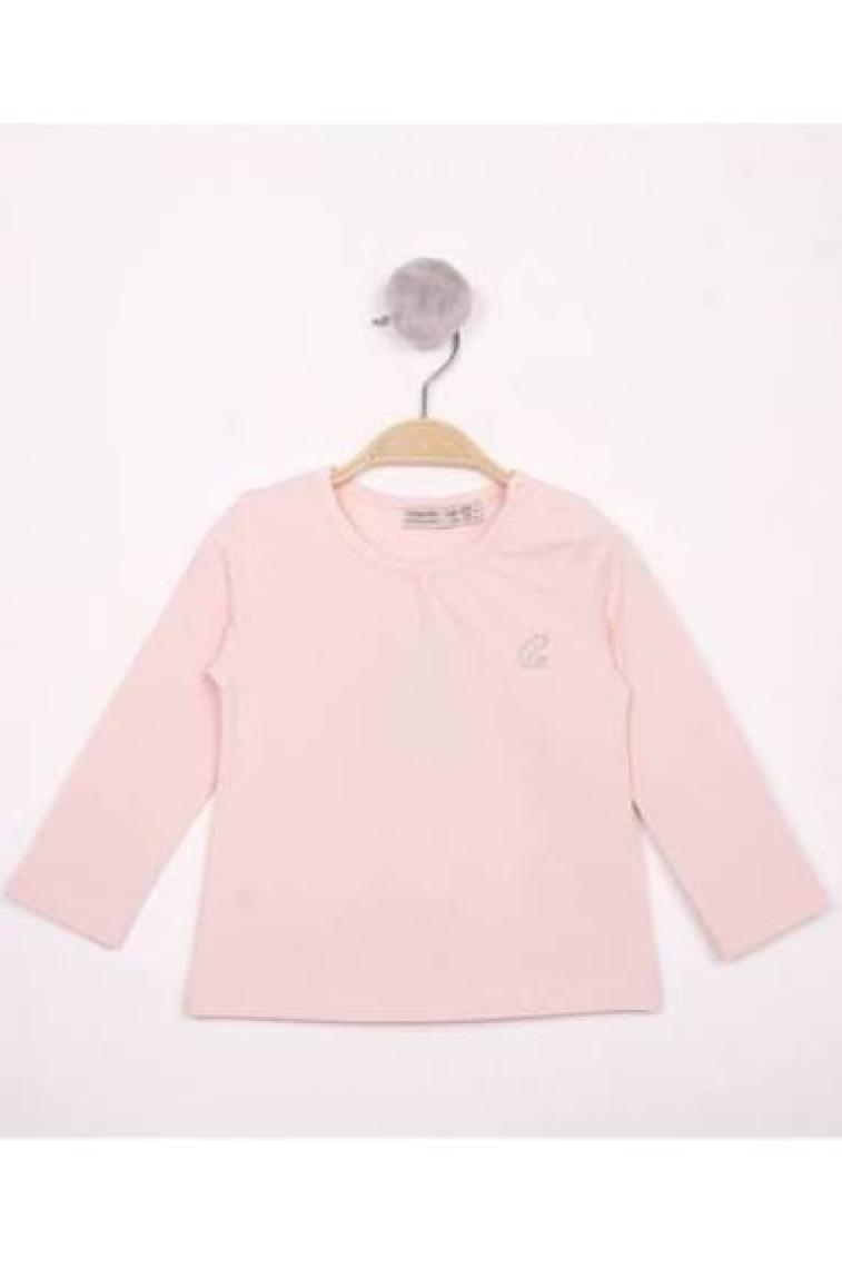 Toontoy Kız Bebek Göğsü Nakışlı T-Shirt