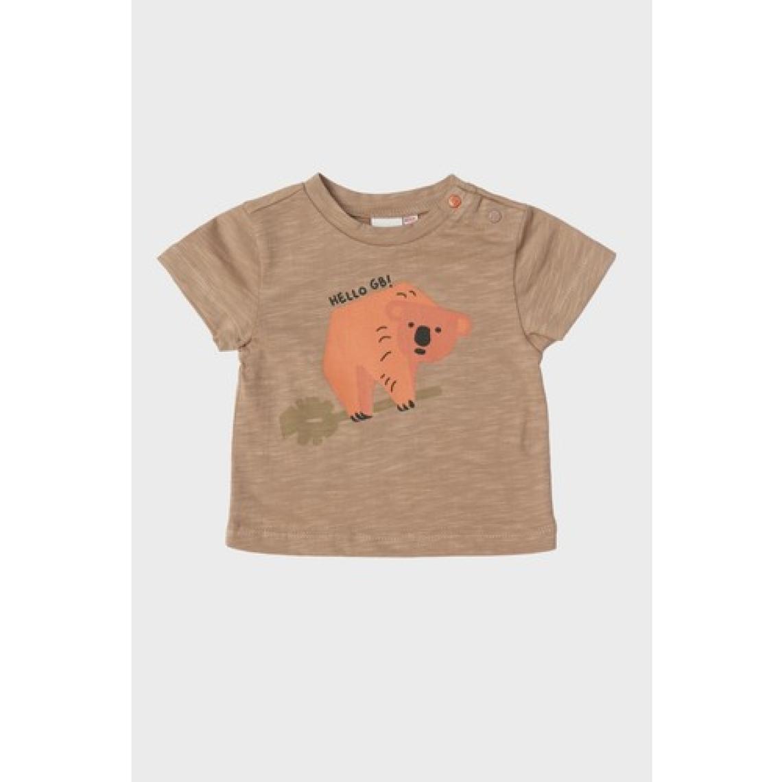 Layette Bg Store Erkek Bebek Bej T-Shirt
