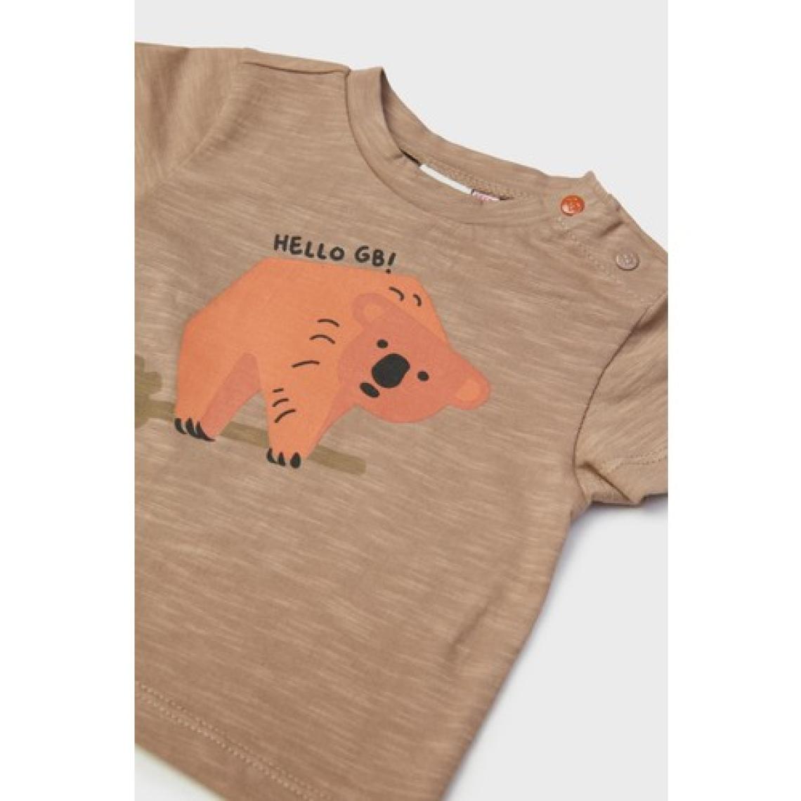 Layette Bg Store Erkek Bebek Bej T-Shirt