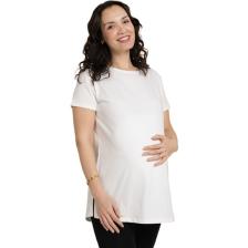 Baby Mom Anne Giyim Hamile Tşört Yırtmaçlı Bisiklet Yaka Kısa Kol Beyaz
