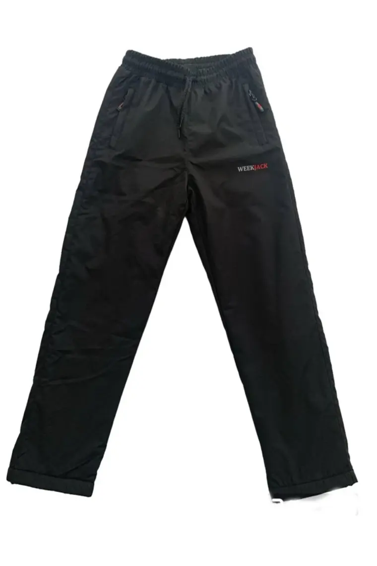 WeekJack Unisex Çocuk Içi Polarlı Su Geçirmez Siyah Kar Pantolonu