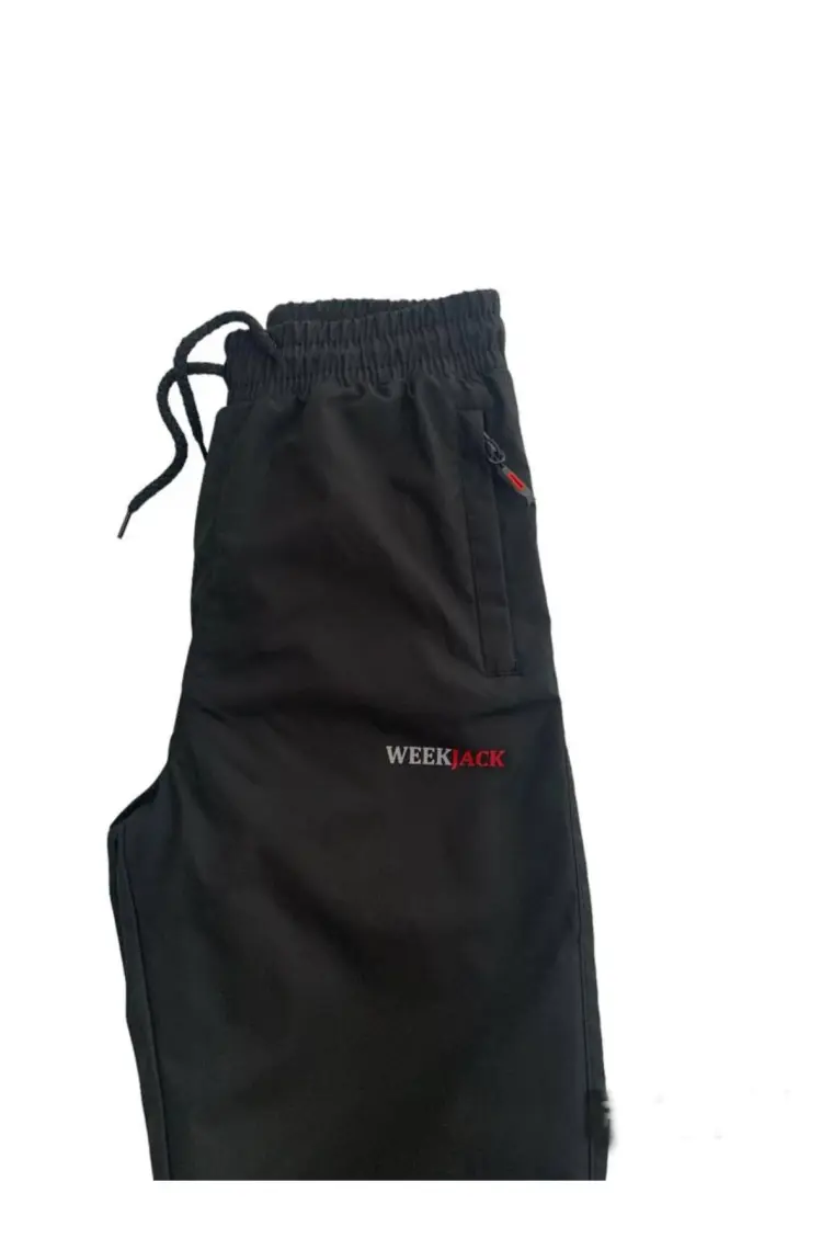 WeekJack Unisex Çocuk Içi Polarlı Su Geçirmez Siyah Kar Pantolonu