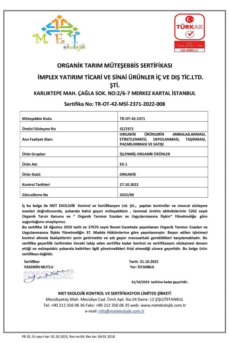 Organik Bebek Siyah Zeytin 310gr