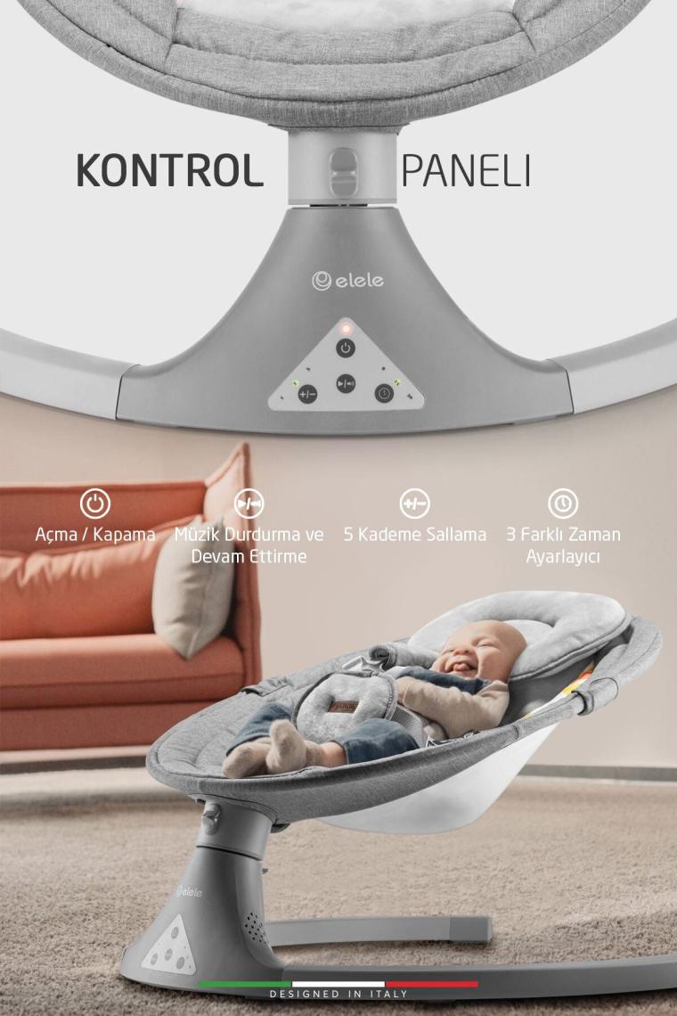 Dormire 2 Elektrikli Otomatik Sallanan Kademeli Ana Kucağı Gri