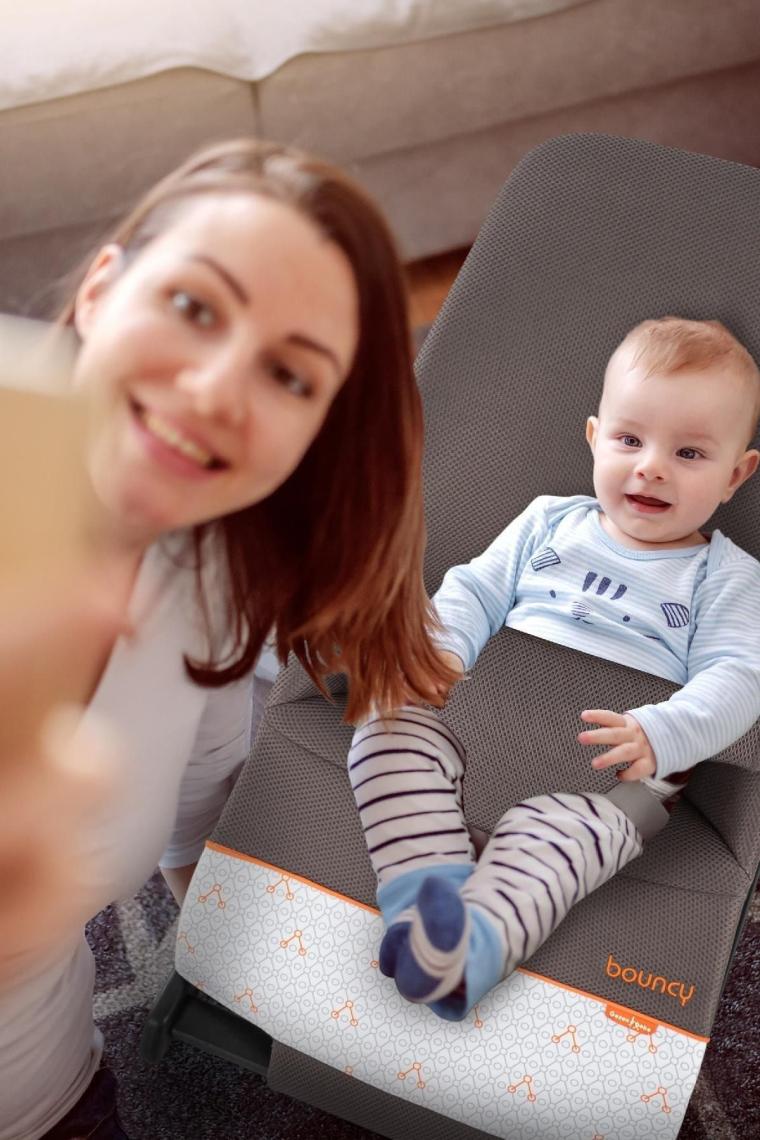 Gezenbebe Bouncy Ev Tipi Ana Kucağı Charcoal