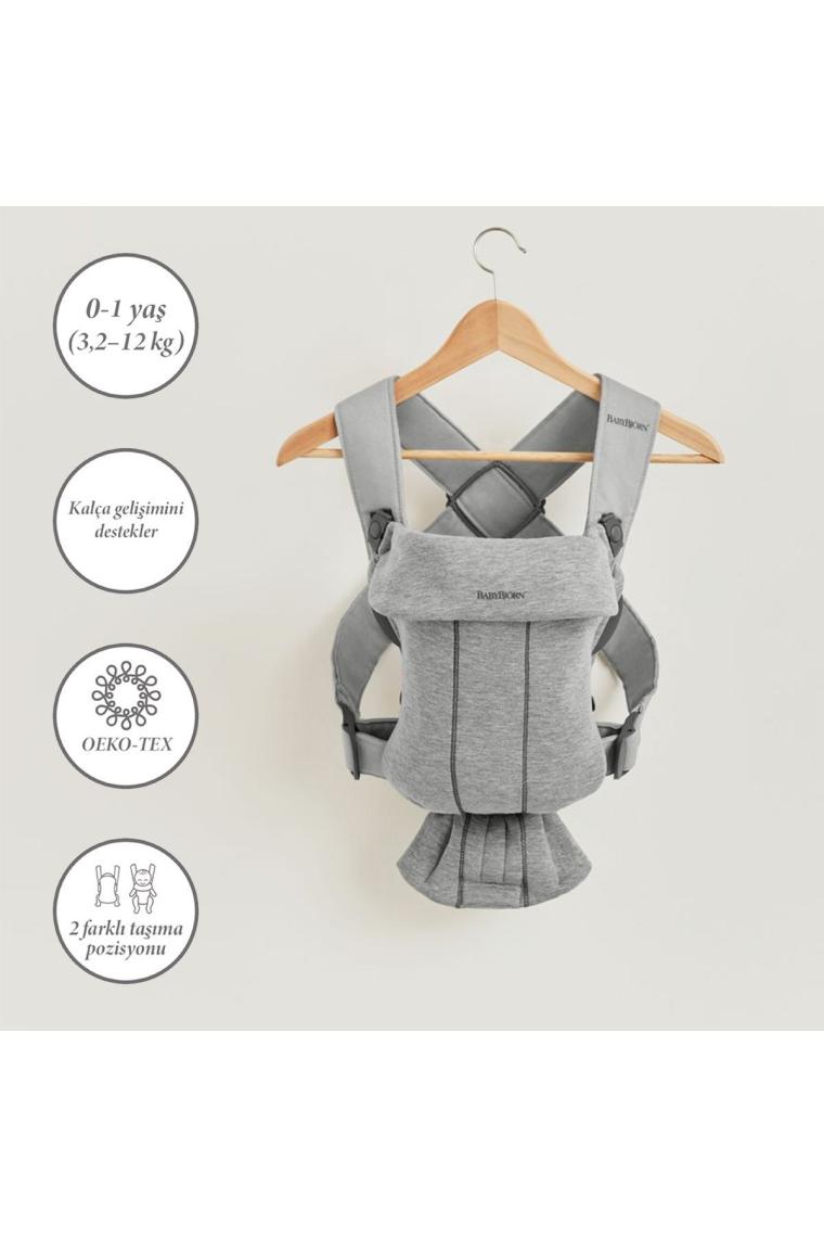 BabyBjörn Mini 3D Cotton Jersey Light Grey Kanguru