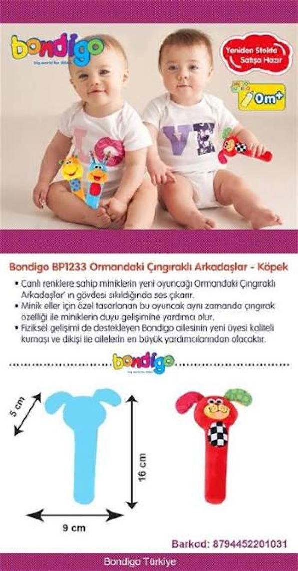 Bondigo Renkli Diş Kaşıyıcı ve Çıngıraklı Eşek Oyuncağı - Duyu Gelişimini Destekler, Diş Sağlığına Uygundur, Bebek Dostu Tasarım