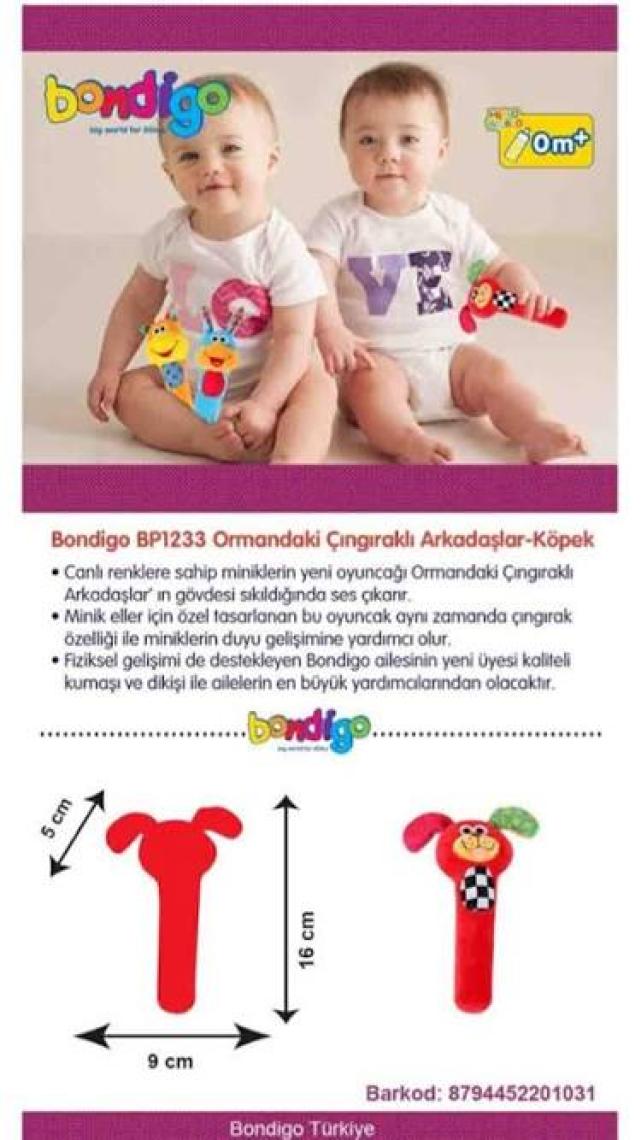 Bondigo Renkli Diş Kaşıyıcı ve Çıngıraklı Eşek Oyuncağı - Duyu Gelişimini Destekler, Diş Sağlığına Uygundur, Bebek Dostu Tasarım