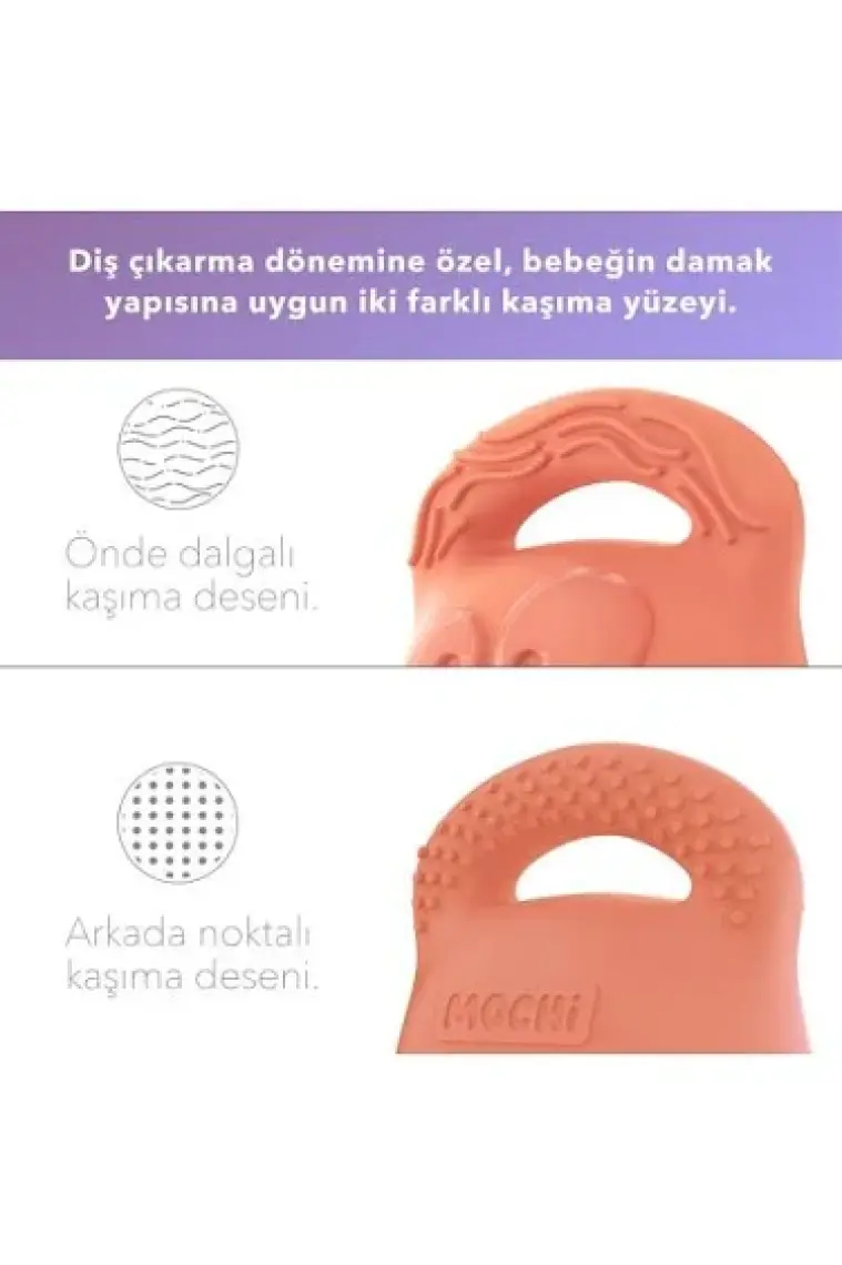 MOCHi Silikon Bebek Diş Kaşıyıcı – BPA ve BPS İçermez, Ergonomik Tutma, Sevimli Tasarım, Duyusal ve Motor Gelişimi Destekler