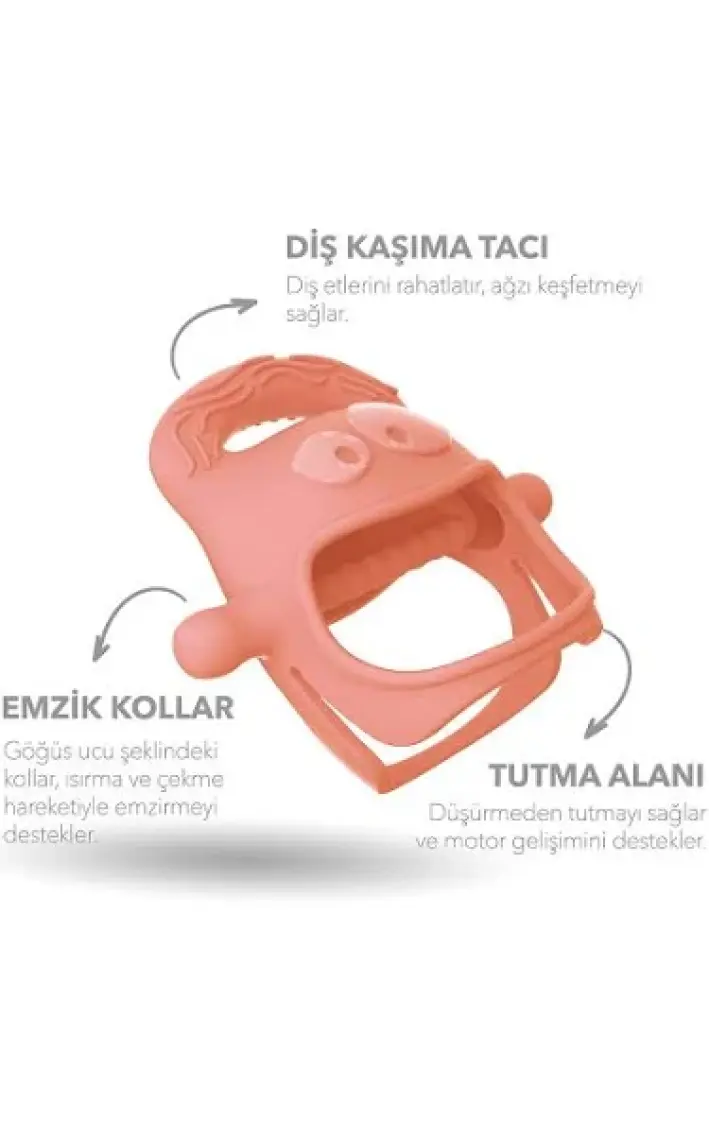 MOCHi Silikon Bebek Diş Kaşıyıcı – BPA ve BPS İçermez, Ergonomik Tutma, Sevimli Tasarım, Duyusal ve Motor Gelişimi Destekler