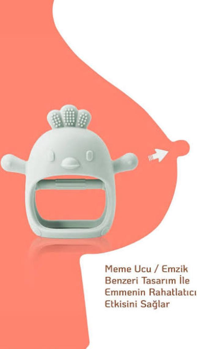 Meleni Baby Silikon Bebek Diş Kaşıyıcı - Diş Kaşıma Eldiveni Yenidoğan Dişlik Pembe