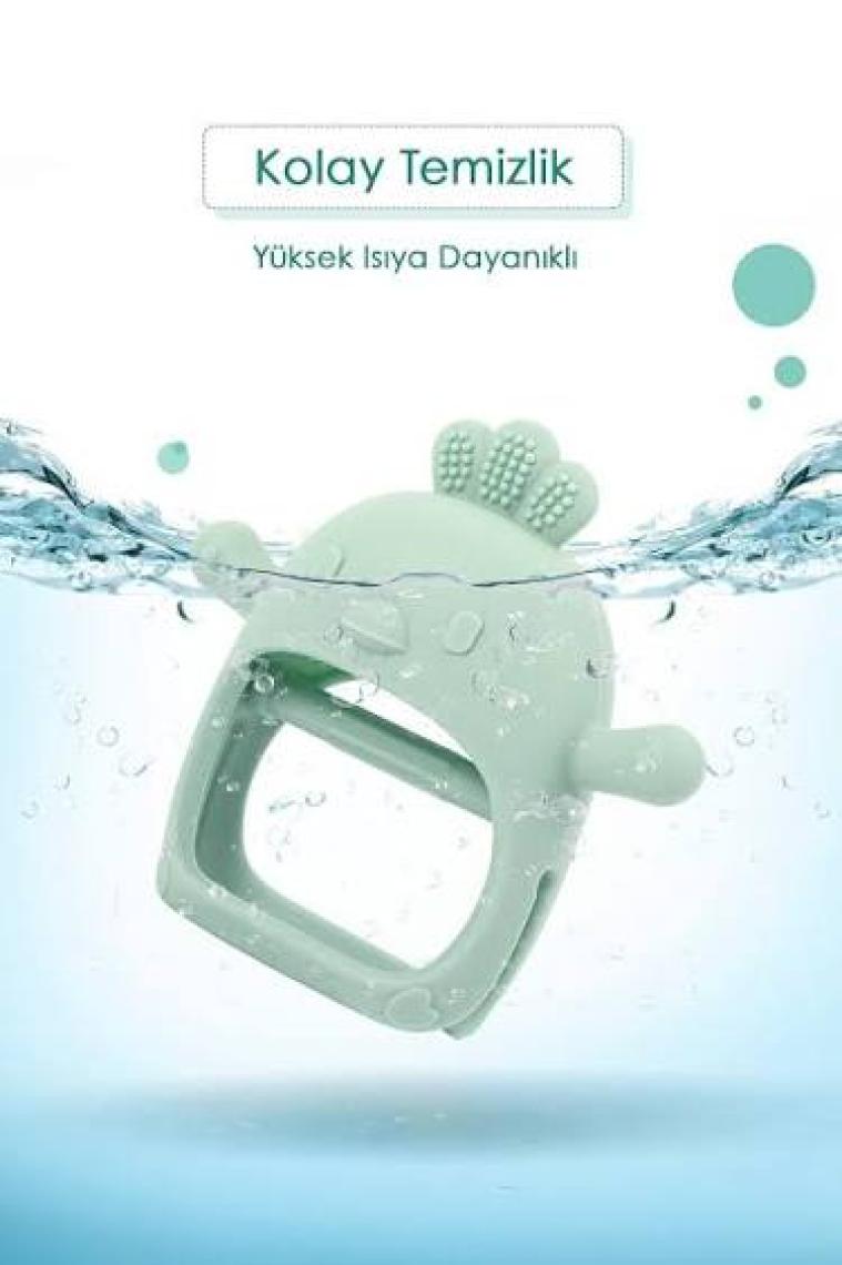 Meleni Baby Silikon Bebek Diş Kaşıyıcı - Diş Kaşıma Eldiveni Yenidoğan Dişlik Pembe