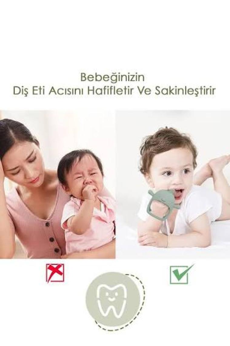 Meleni Baby Silikon Bebek Diş Kaşıyıcı - Diş Kaşıma Eldiveni Yenidoğan Dişlik Pembe