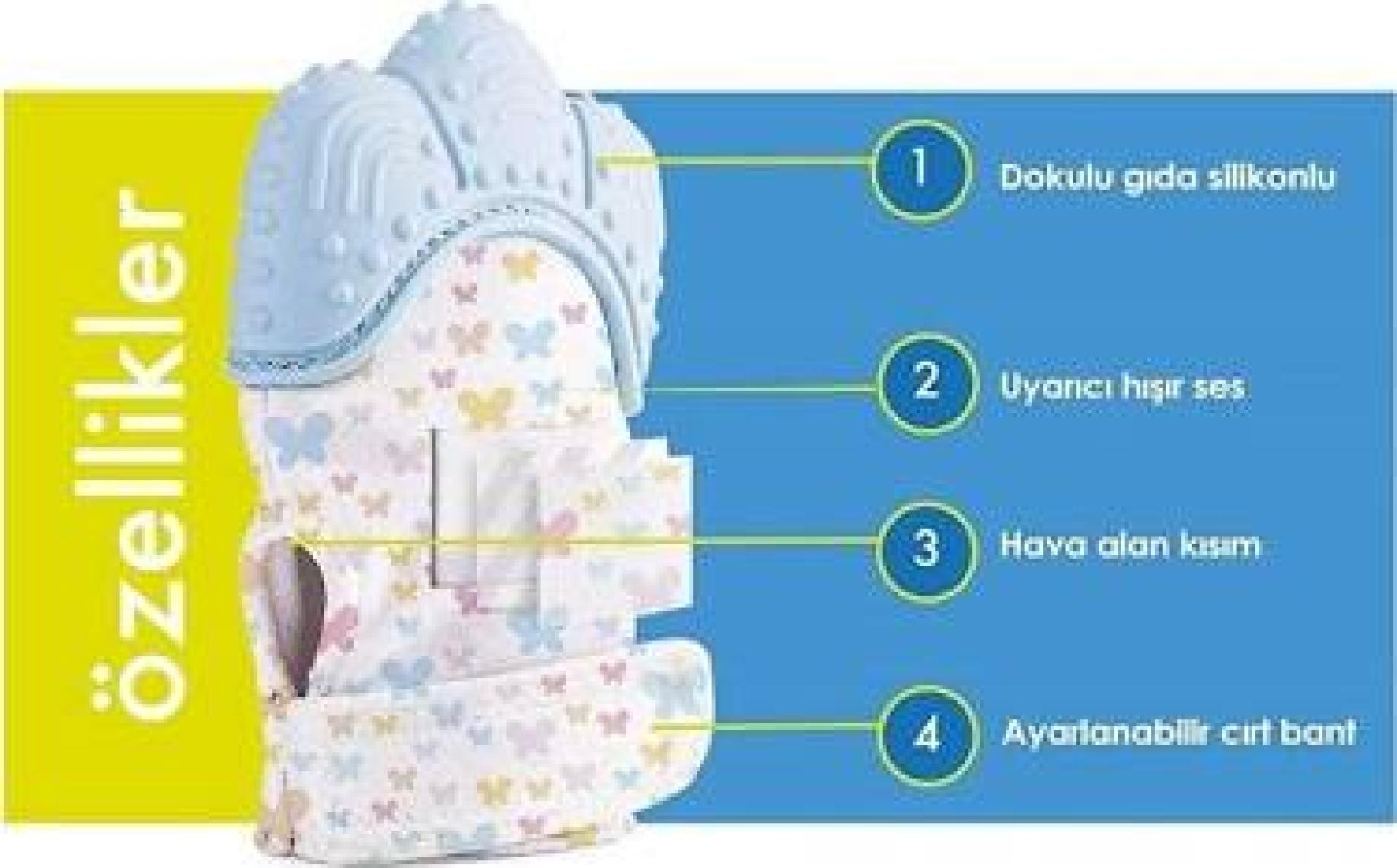 Babyjem Diş Kaşıyıcı Eldiven Mavi
