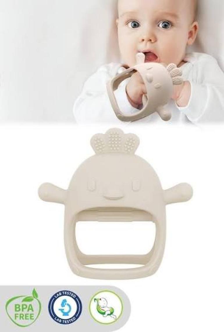Meleni Baby Silikon Bebek Diş Kaşıyıcı - Diş Kaşıma Eldiveni Yenidoğan Dişlik Pembe