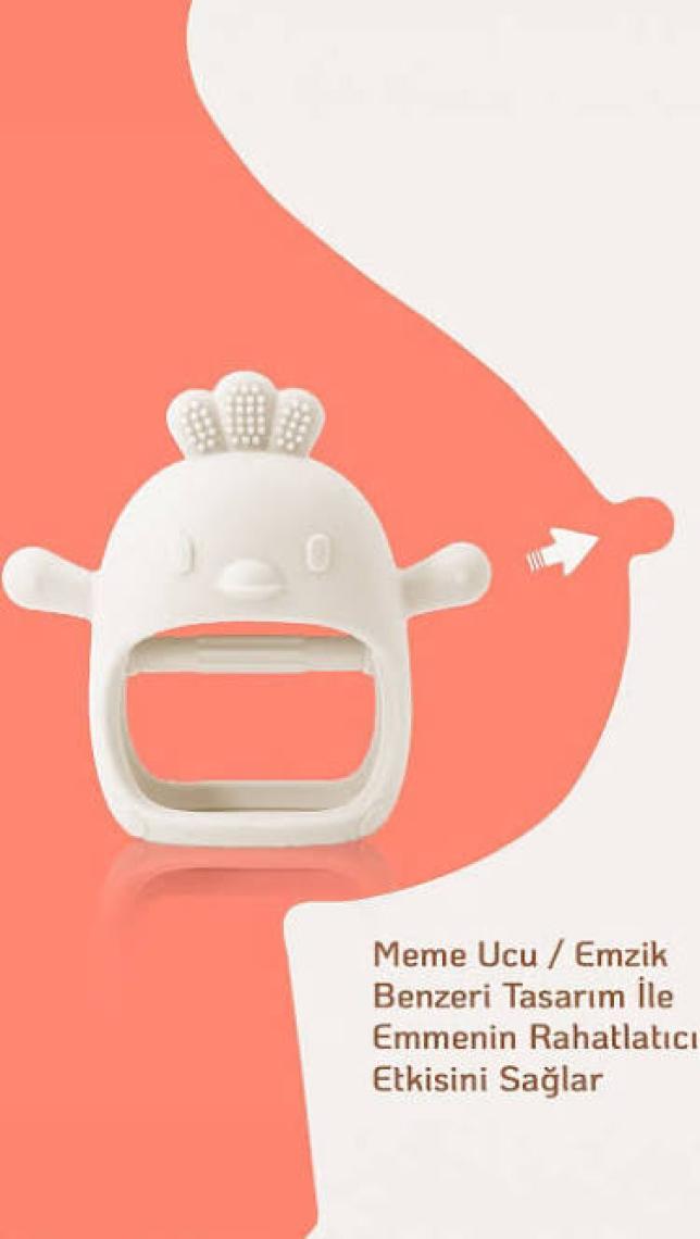 Meleni Baby Silikon Bebek Diş Kaşıyıcı - Diş Kaşıma Eldiveni Yenidoğan Dişlik Pembe