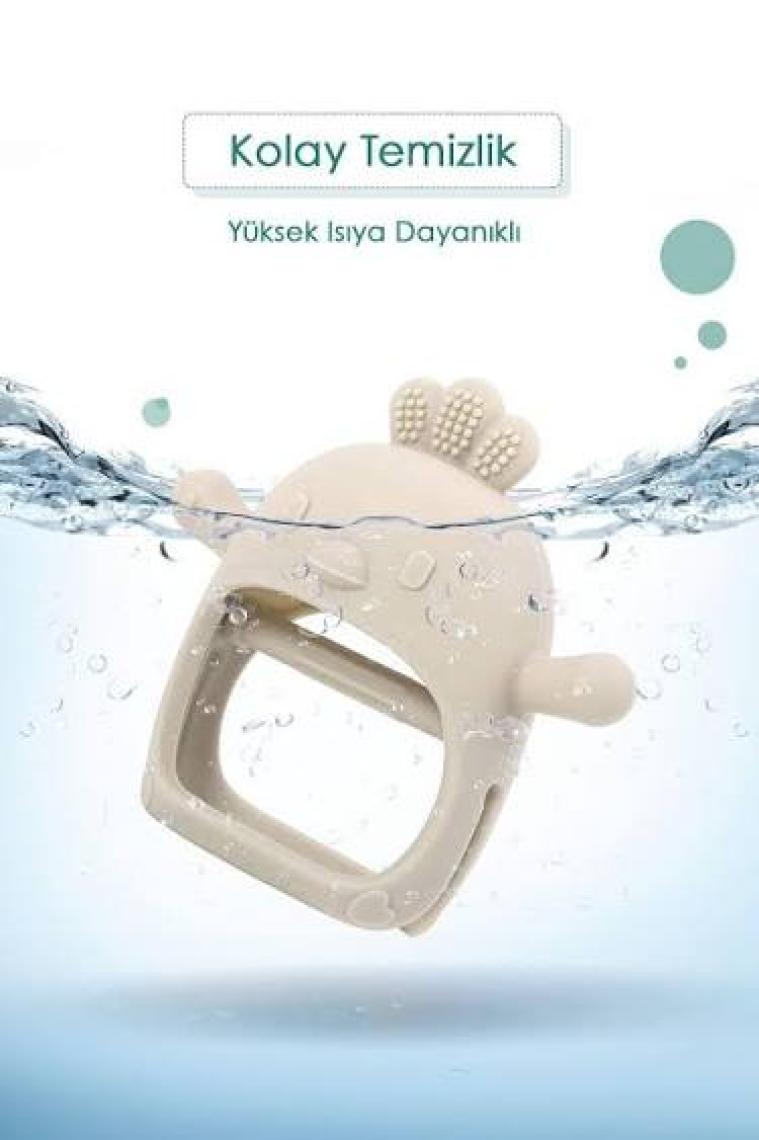 Meleni Baby Silikon Bebek Diş Kaşıyıcı - Diş Kaşıma Eldiveni Yenidoğan Dişlik Pembe