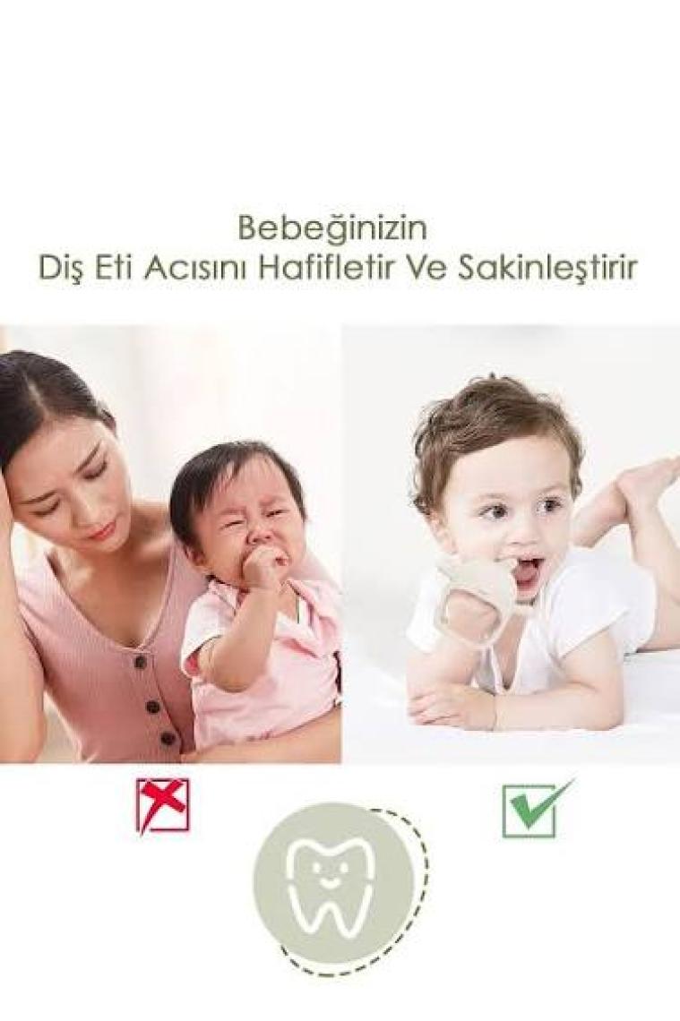 Meleni Baby Silikon Bebek Diş Kaşıyıcı - Diş Kaşıma Eldiveni Yenidoğan Dişlik Pembe