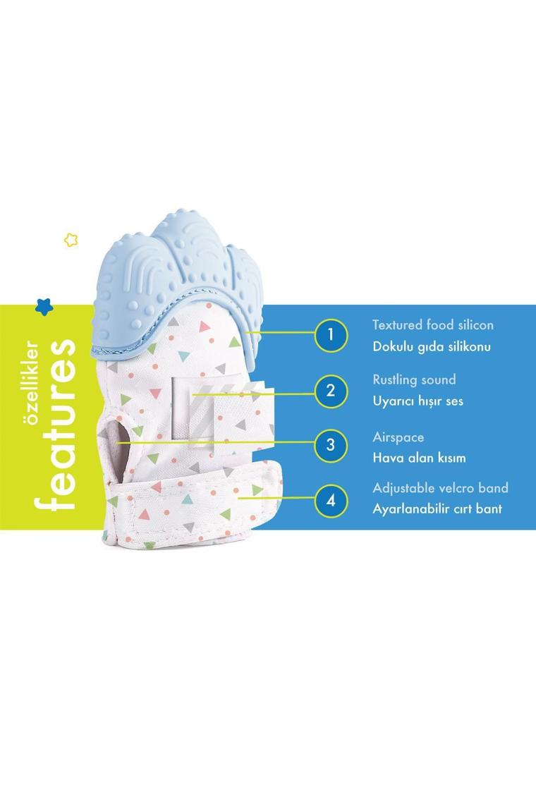 Babyjem 526 Diş Kaşıyıcı Eldiven Mavi