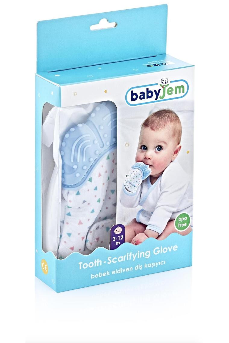 Babyjem 526 Diş Kaşıyıcı Eldiven Mavi