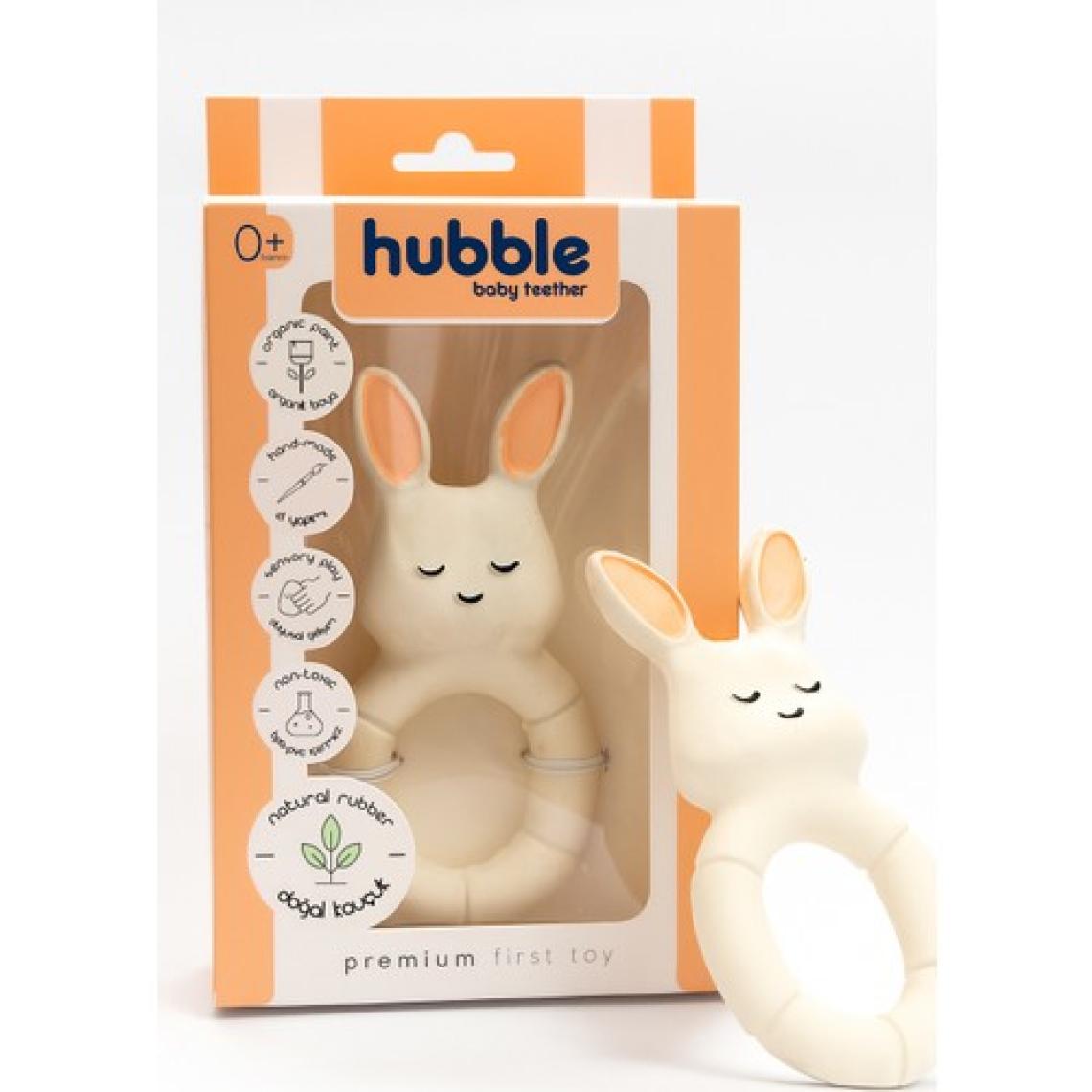 Hubble  Bebek Diş Kaşıyıcı ve Oyuncağı Tavşan Halkalı