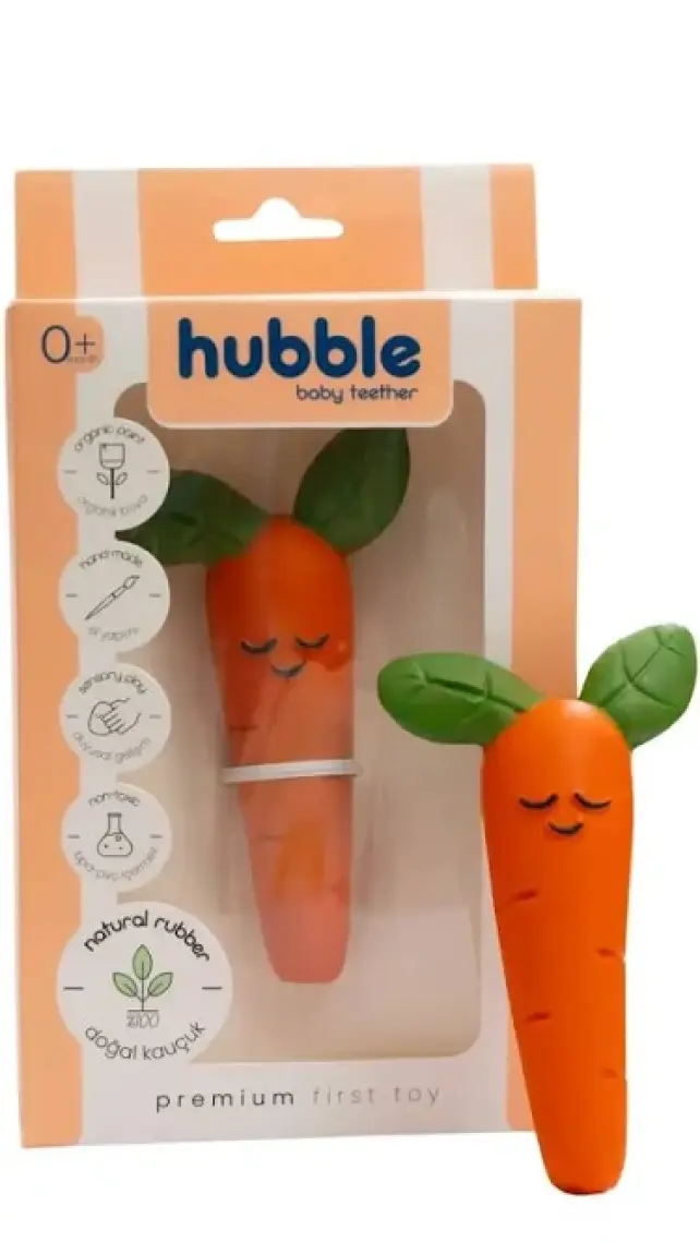 Hubble  Bebek Diş Kaşıyıcı Ve Oyuncağı (  Kauçuk) Havuç