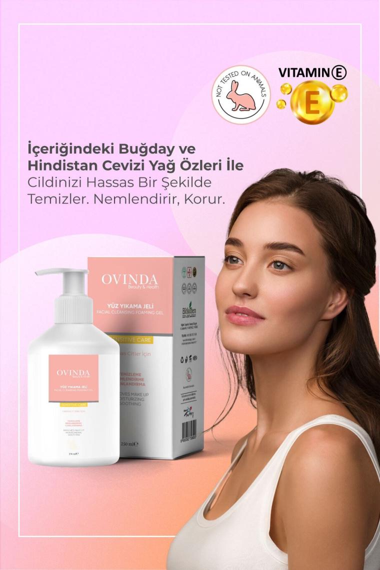 Yüz Yıkama Jeli Hassas Ciltler 250 ml E-vitaminli Nemlendirme - Temizleme - Canlandırma