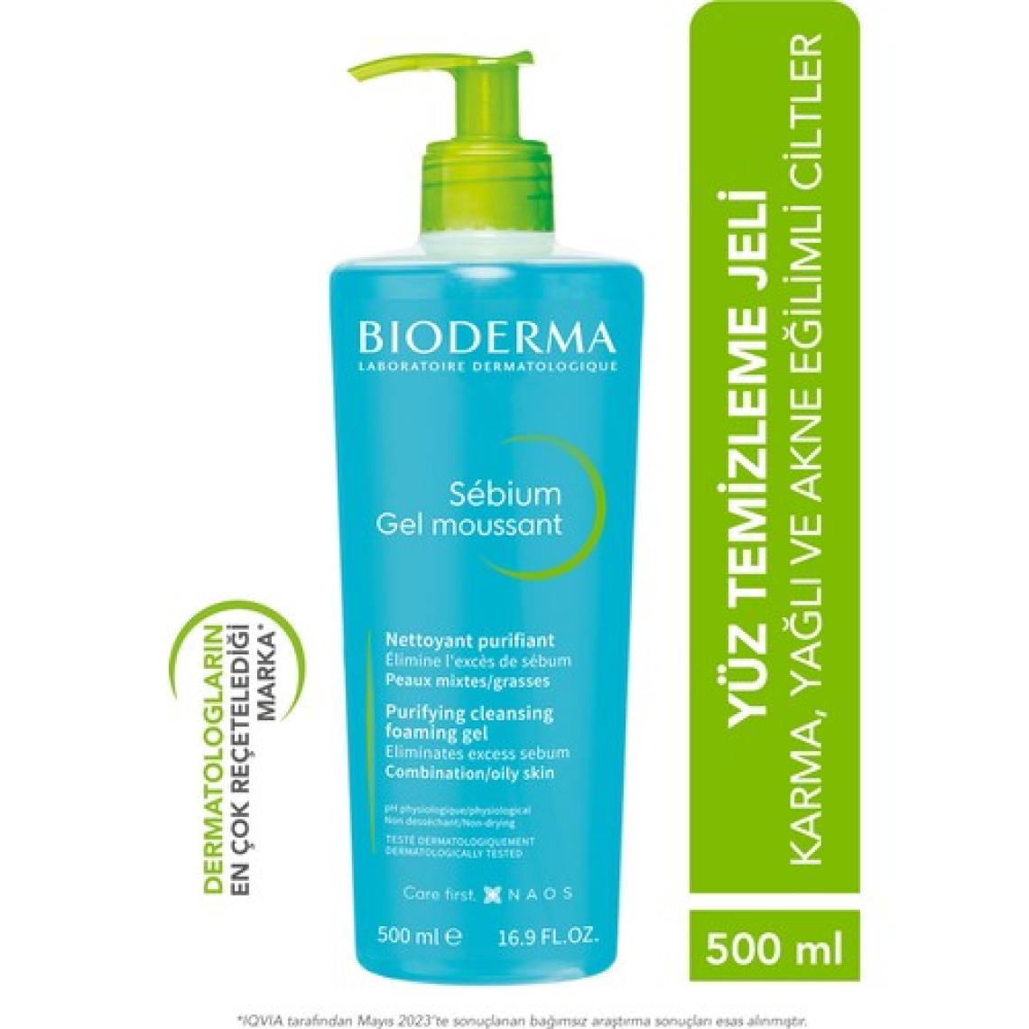 Bioderma Sebium Foaming Gel 500 ml Karma ve Yağlı Ciltler Temizleme Jeli