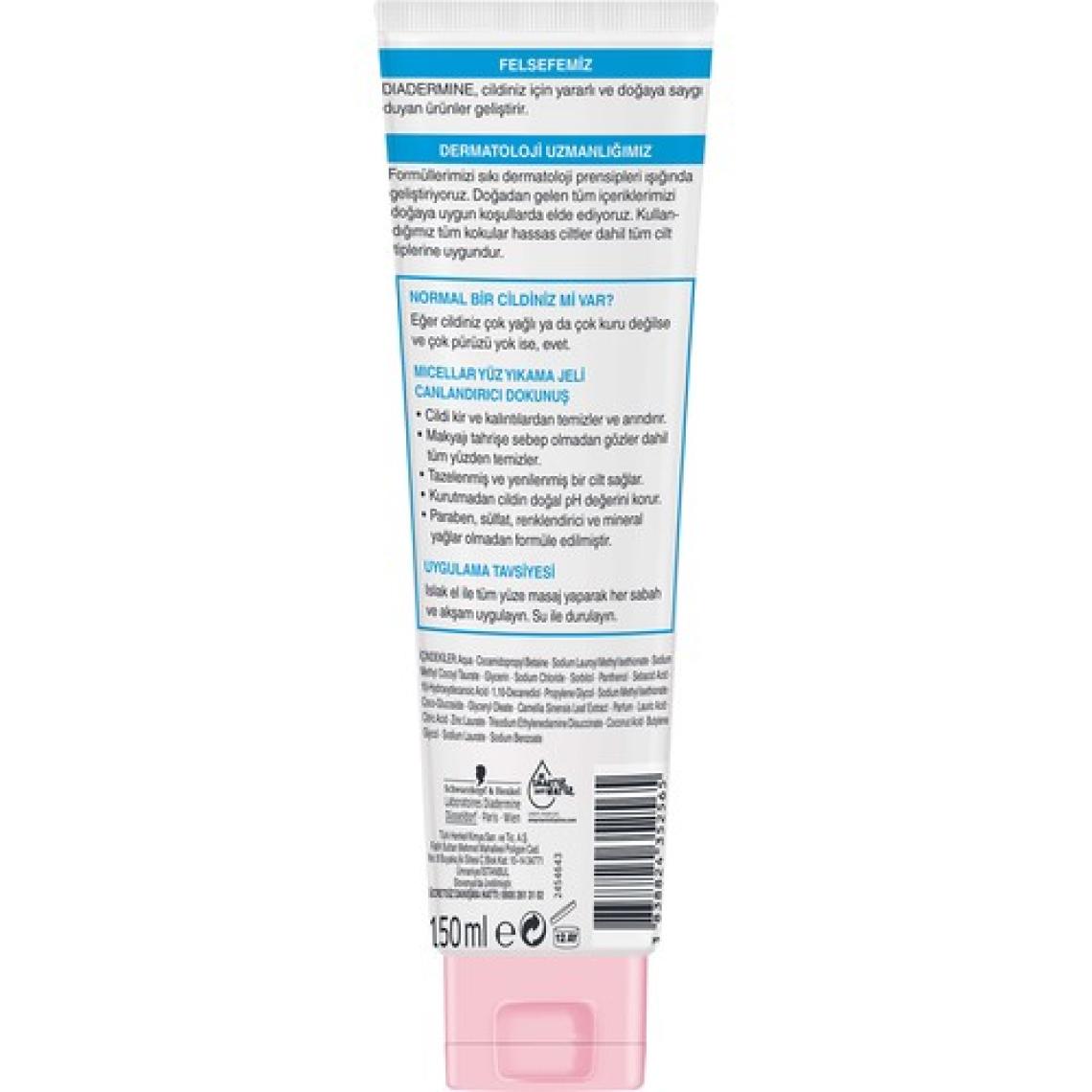 Diadermine Micellar Canlandırıcı Dokunuş Yüz Yıkama Jeli 150 ml