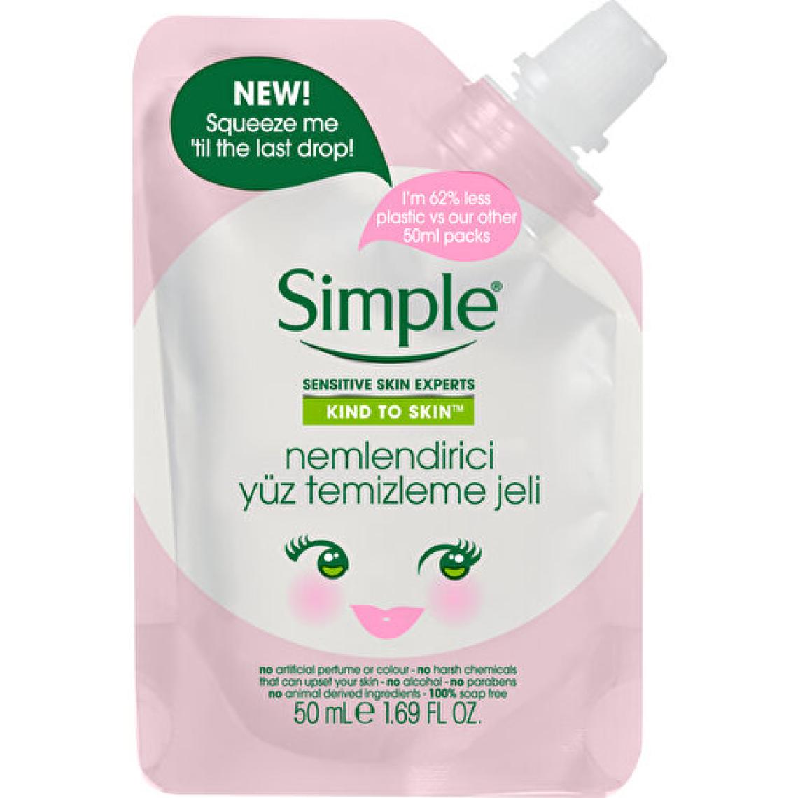 Simple Kind To Skin Mini Nemlendirici Yüz Temizleme Jeli 50 Ml - Seyahat Boyu