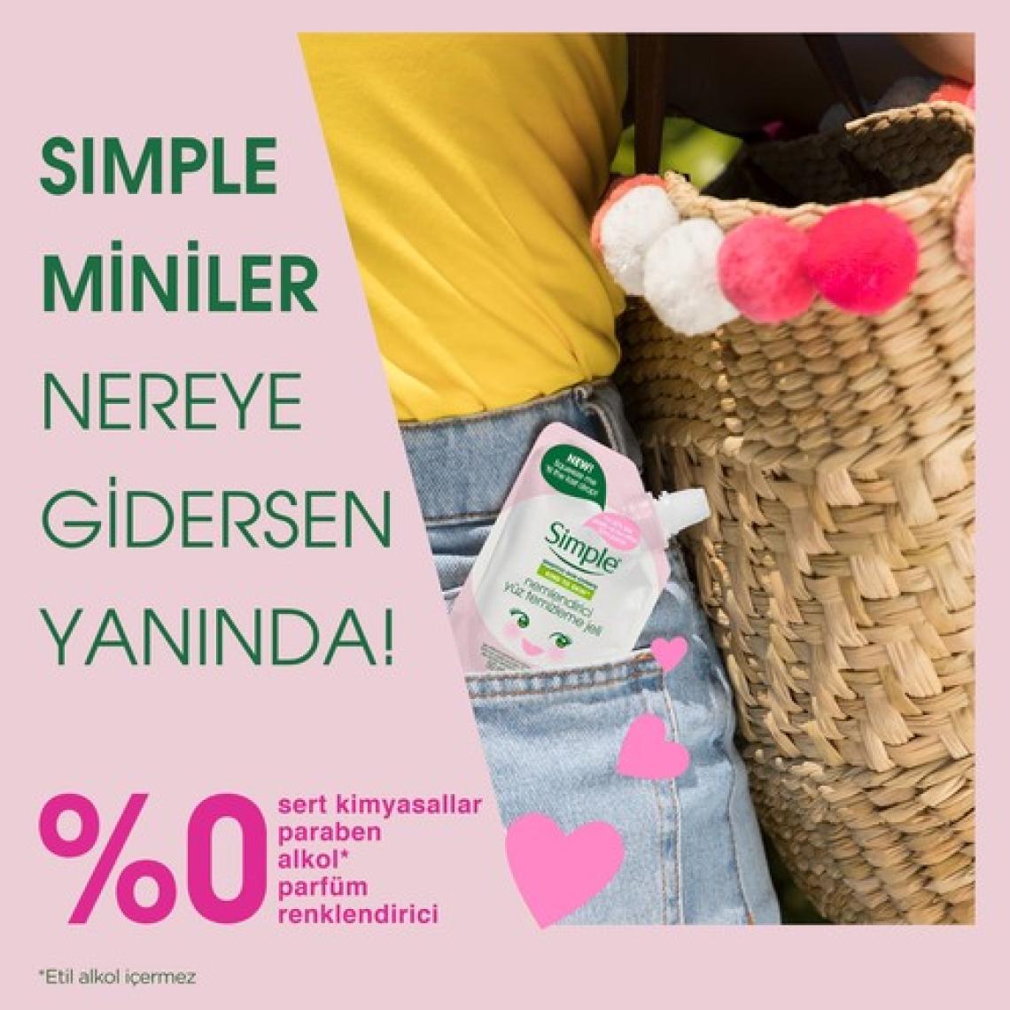 Simple Kind To Skin Mini Nemlendirici Yüz Temizleme Jeli 50 Ml - Seyahat Boyu