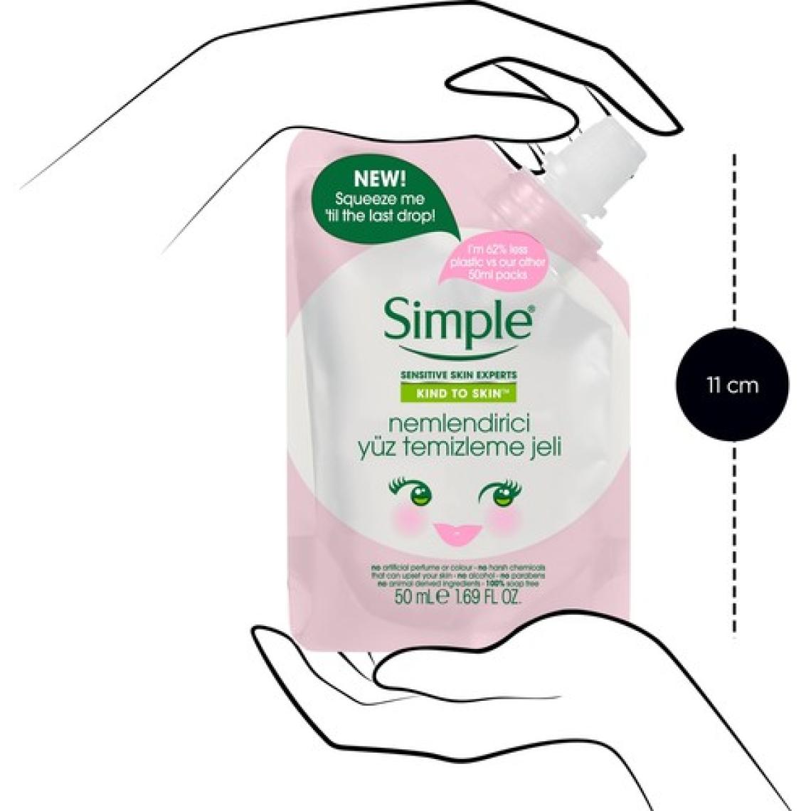 Simple Kind To Skin Mini Nemlendirici Yüz Temizleme Jeli 50 Ml - Seyahat Boyu